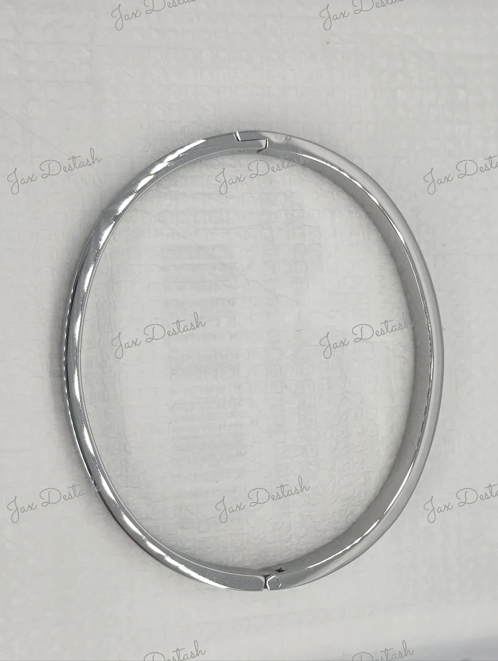 Stainless Steel Silver Tone Crystal Accent Bangle Bracelet BR114